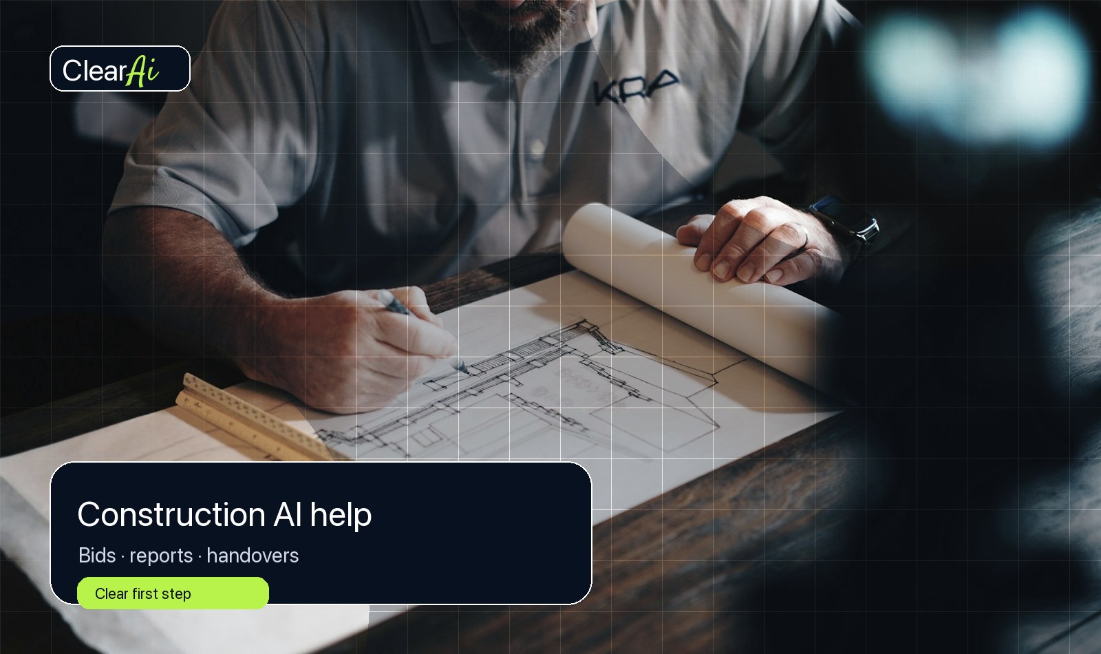 ClearAi visual for Construction AI help