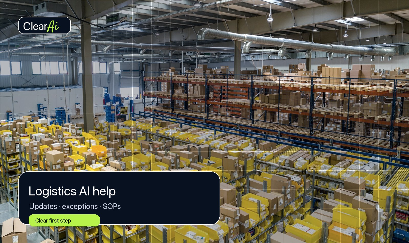 ClearAi visual for Logistics AI help
