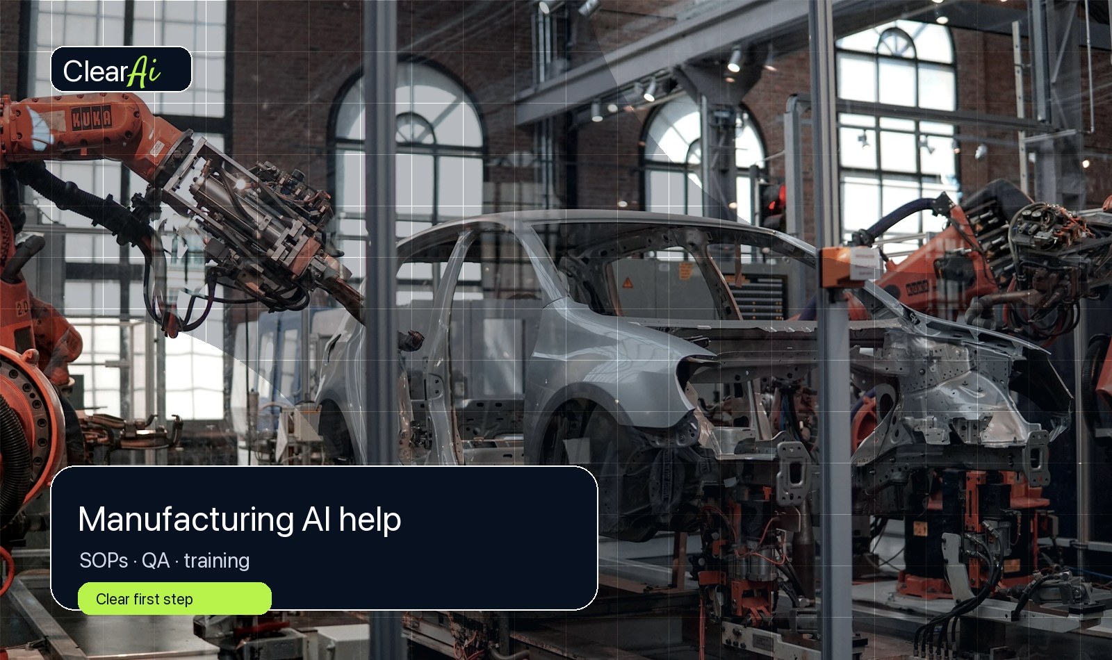 ClearAi visual for Manufacturing AI help